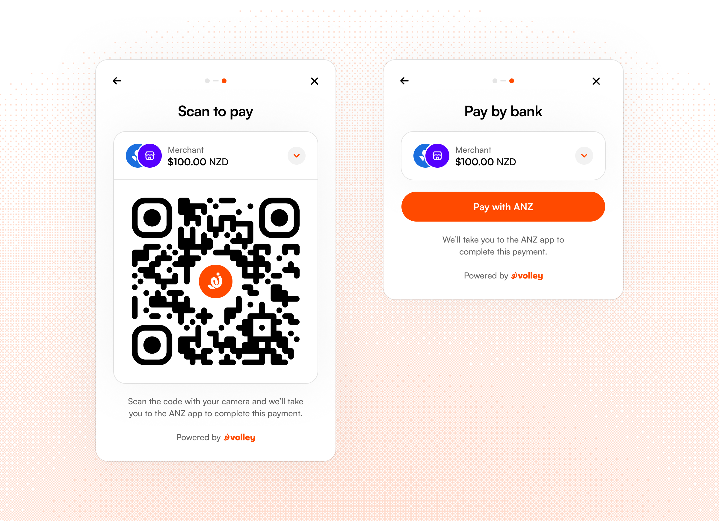 Scan to pay on desktop and mobile